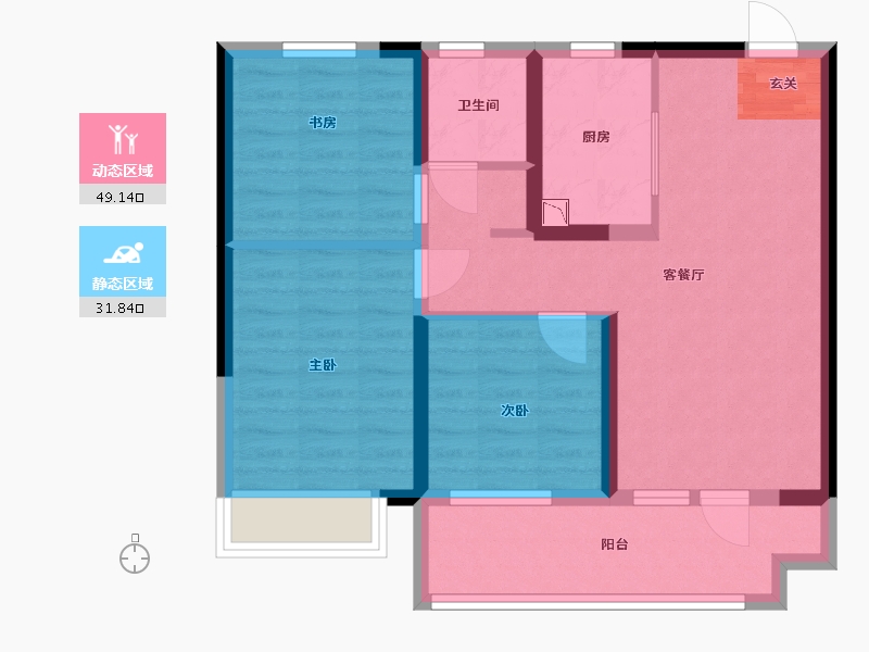 山东省-青岛市-卓越・蔚蓝郡-71.20-户型库-动静分区