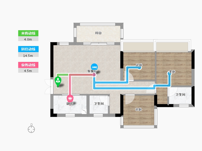 四川省-遂宁市-和喜・公园里-64.81-户型库-动静线