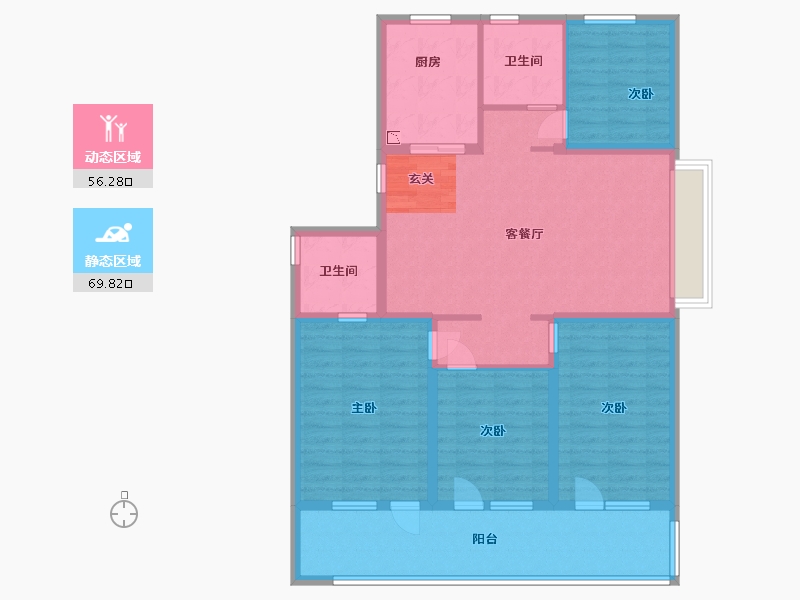 山东省-青岛市-桃李芳菲-112.80-户型库-动静分区