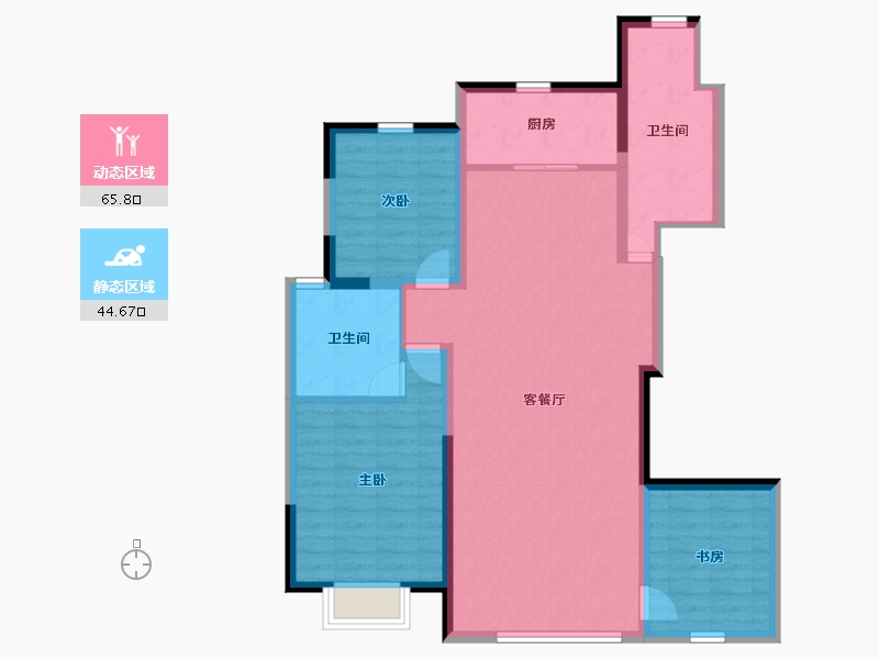 甘肃省-张掖市-汉唐华府-99.42-户型库-动静分区