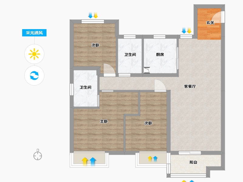 山东省-青岛市-金茂智慧国际城-78.55-户型库-采光通风