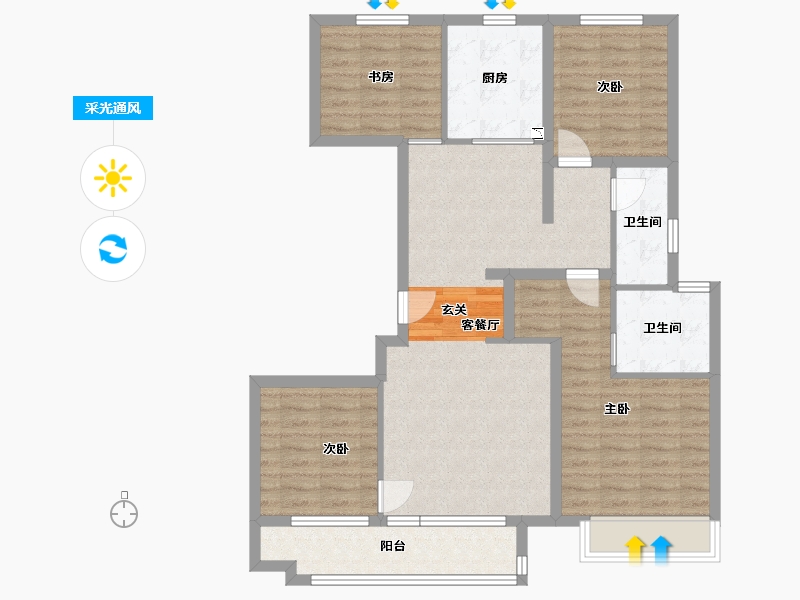 山东省-青岛市-金茂智慧国际城-97.59-户型库-采光通风