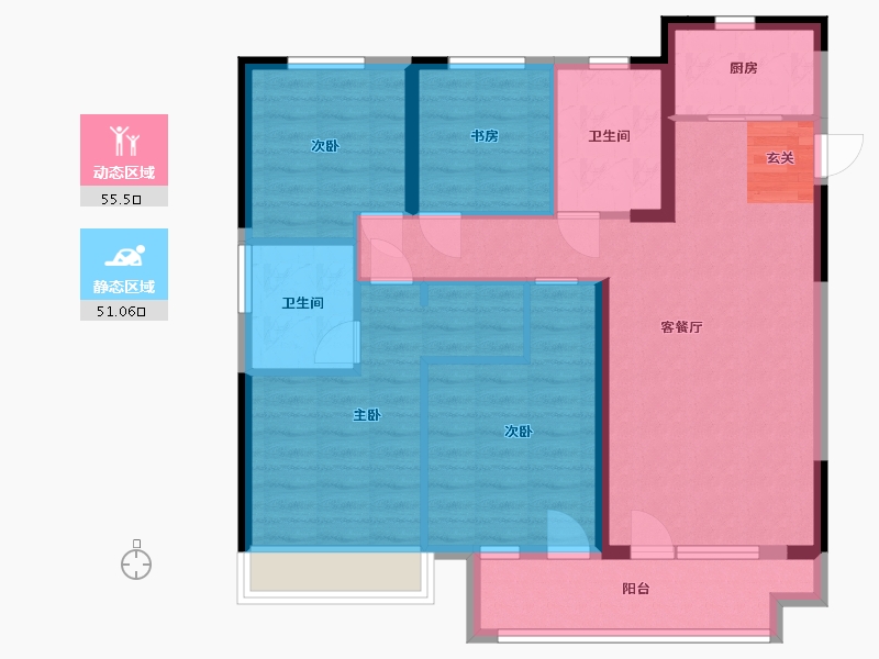 山东省-青岛市-众安・青岛新城市-95.20-户型库-动静分区