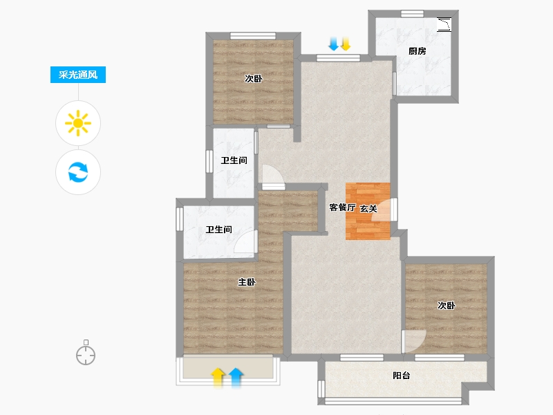 山东省-青岛市-金茂智慧国际城-88.46-户型库-采光通风