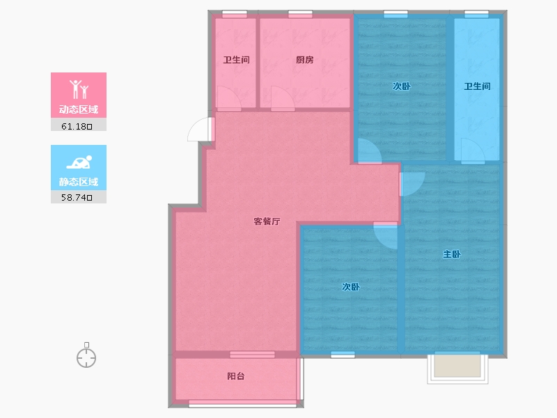 河北省-邢台市-燕山华府-107.90-户型库-动静分区