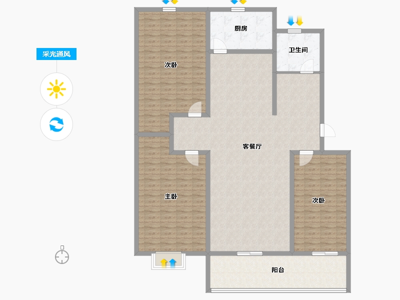 山东省-日照市-日百依河园-170.00-户型库-采光通风