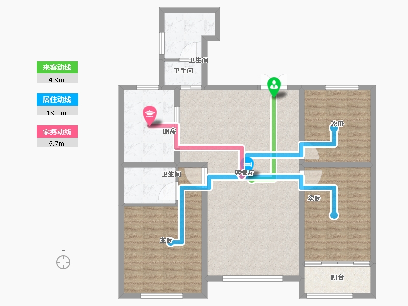 山东省-聊城市-经开・碧云轩-111.20-户型库-动静线