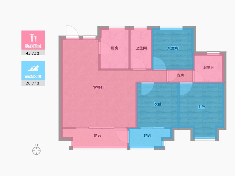 江苏省-苏州市-悦江南-61.83-户型库-动静分区