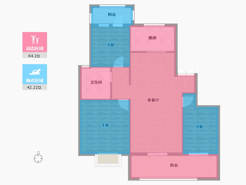 山东省-烟台市-宏锦万花城-97.00-户型库-动静分区