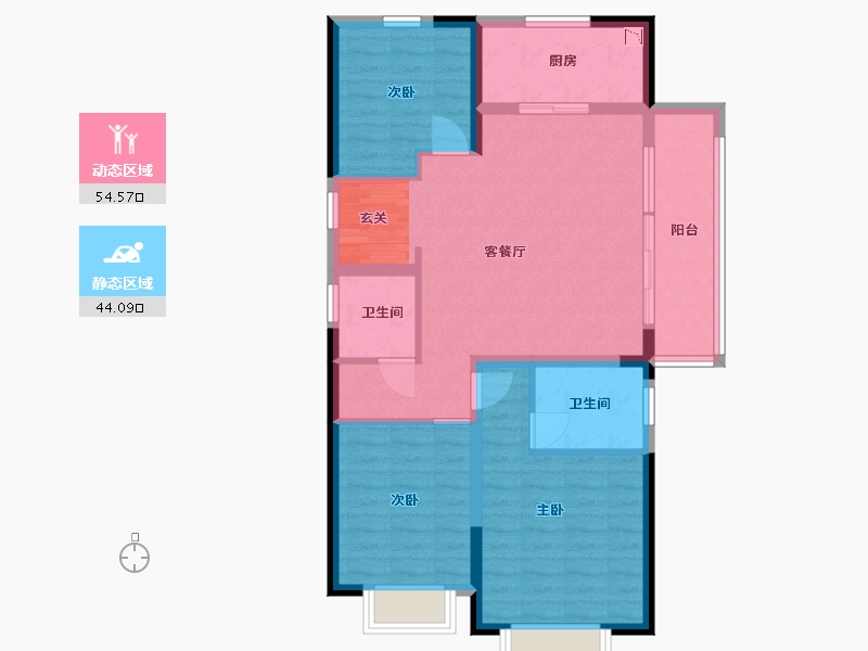 云南省-大理白族自治州-大华・锦绣华城-88.00-户型库-动静分区