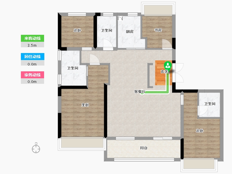 浙江省-杭州市-西房杭语宸鹭院-103.69-户型库-动静线