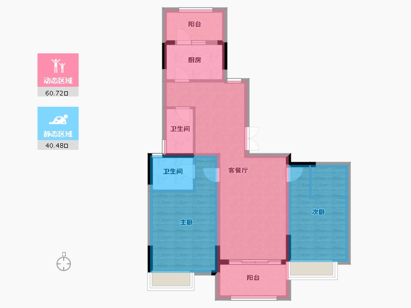 安徽省-淮南市-东方蓝海-90.17-户型库-动静分区