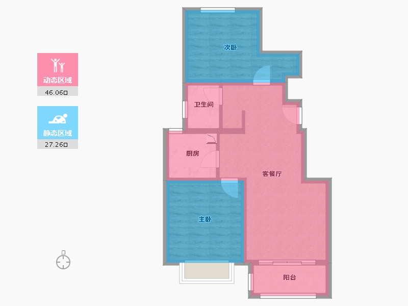 河北省-张家口市-中国铁建・西山国际城-64.68-户型库-动静分区