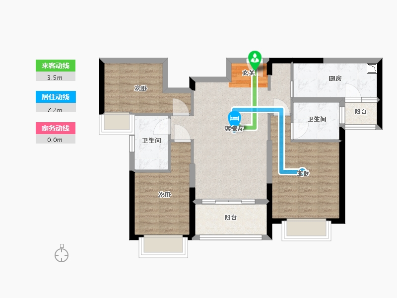 广东省-佛山市-恒大滨江左岸-78.68-户型库-动静线