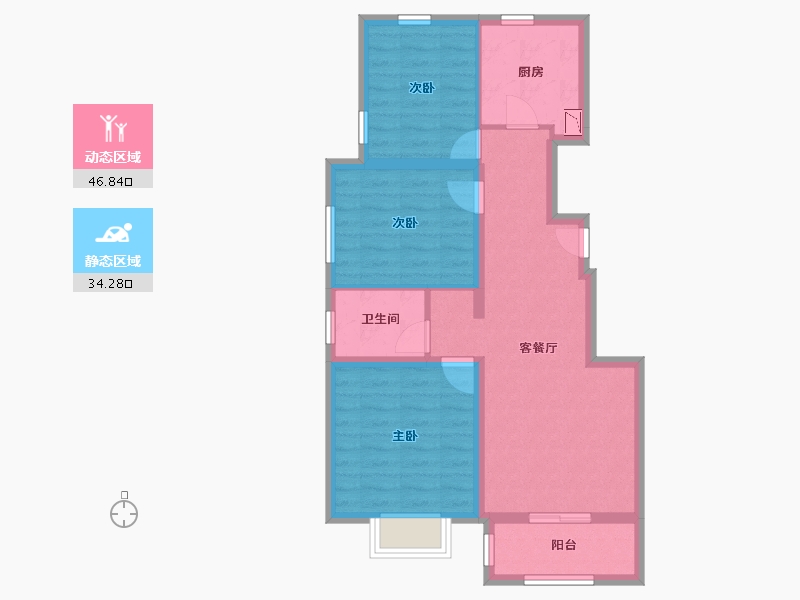 河北省-张家口市-西山国际城-71.61-户型库-动静分区