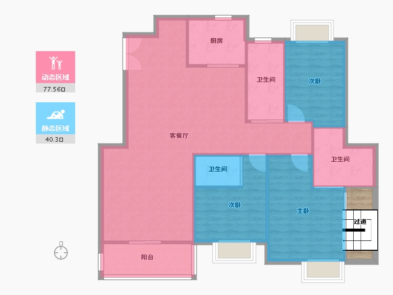 江苏省-无锡市-无锡绿地天空树-112.80-户型库-动静分区