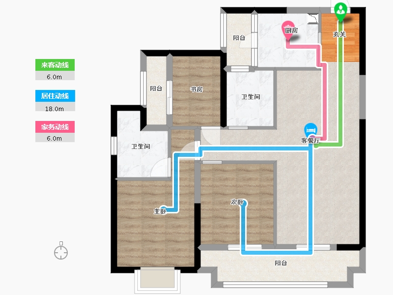 广东省-佛山市-建投绿地・璀璨天城-88.73-户型库-动静线