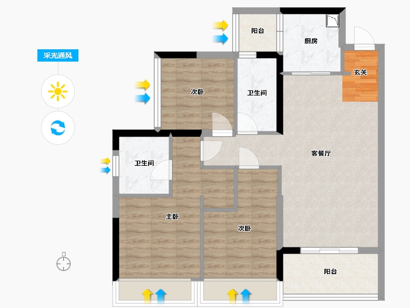 广东省-佛山市-电建地产・�吃冒氲�-83.49-户型库-采光通风