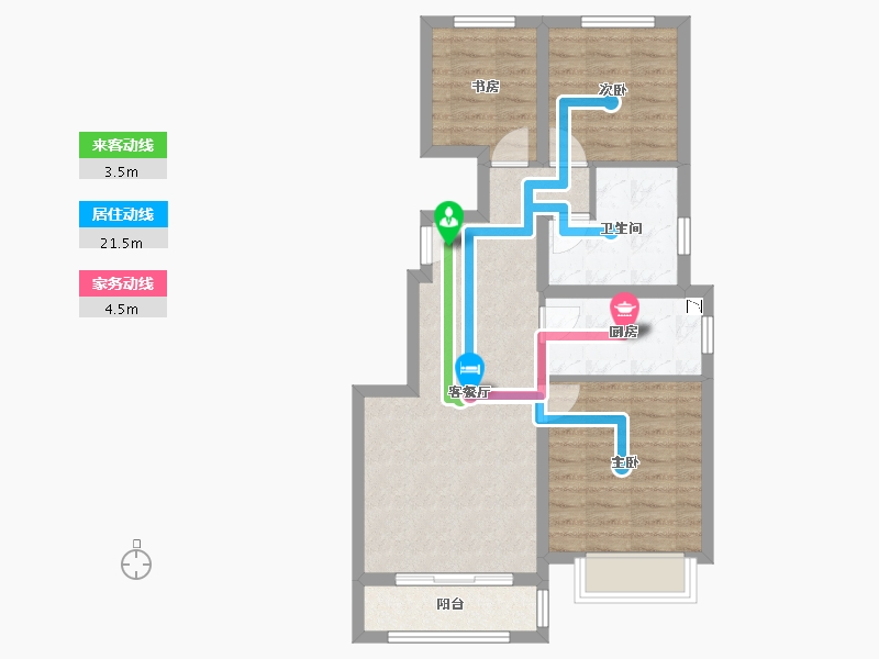 河北省-张家口市-绿城・燕语桃源-67.02-户型库-动静线