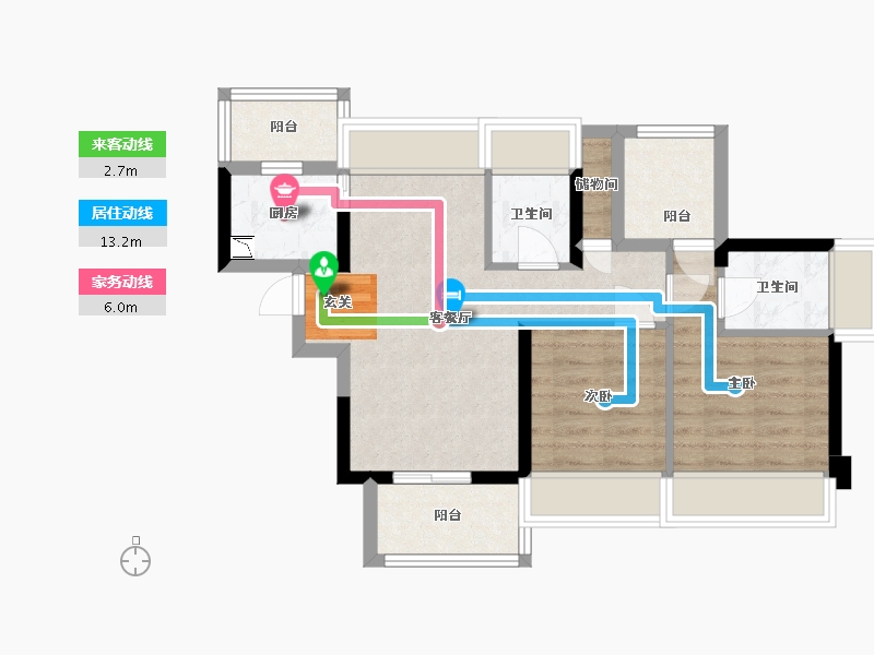 广东省-惠州市-鼎盛悦玺台-60.09-户型库-动静线