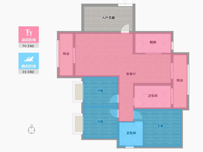 湖南省-怀化市-舞水新城-108.87-户型库-动静分区