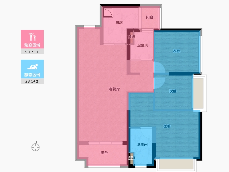 广东省-广州市-灵山岛・金茂湾-78.40-户型库-动静分区