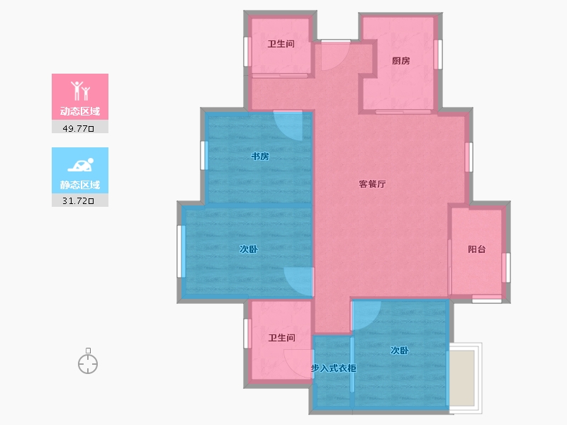 广东省-佛山市-万科金域世家-74.00-户型库-动静分区