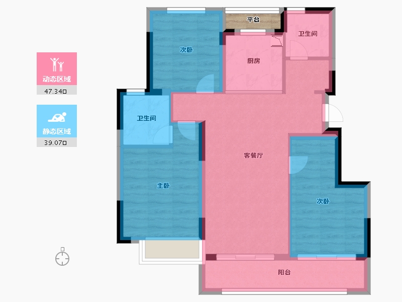 浙江省-金华市-观澜江境-78.40-户型库-动静分区