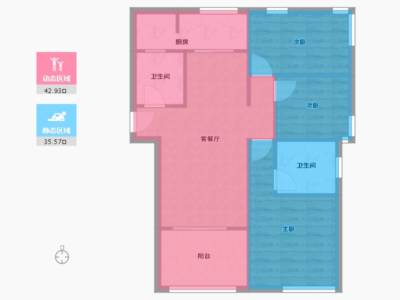 陕西省-西安市-恒大国际城-71.03-户型库-动静分区