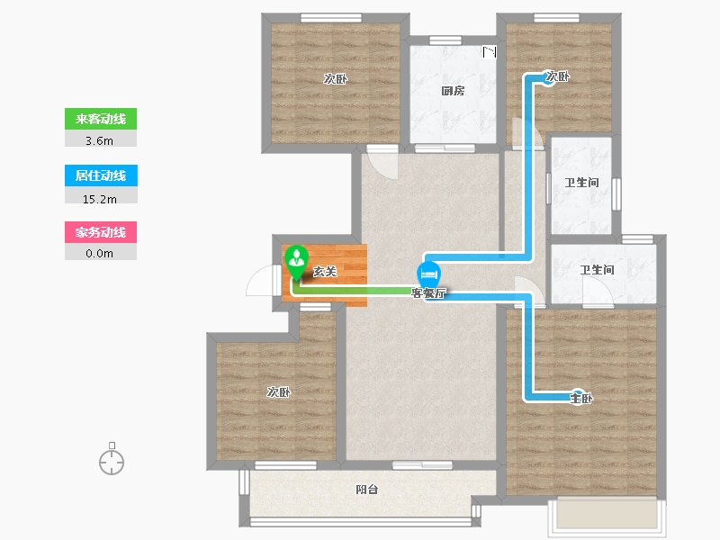 江苏省-扬州市-中海华樾-109.60-户型库-动静线