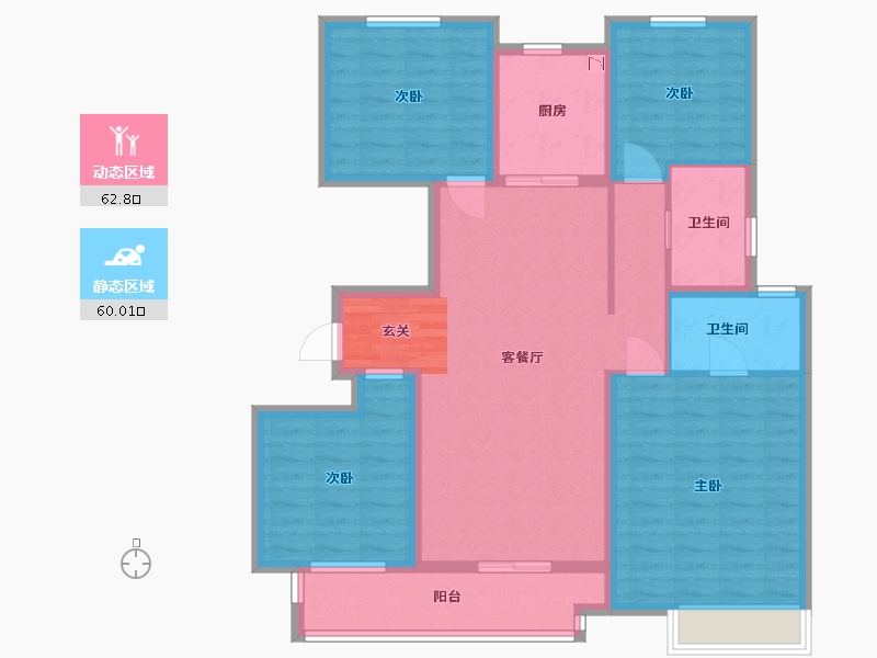 江苏省-扬州市-中海华樾-109.60-户型库-动静分区