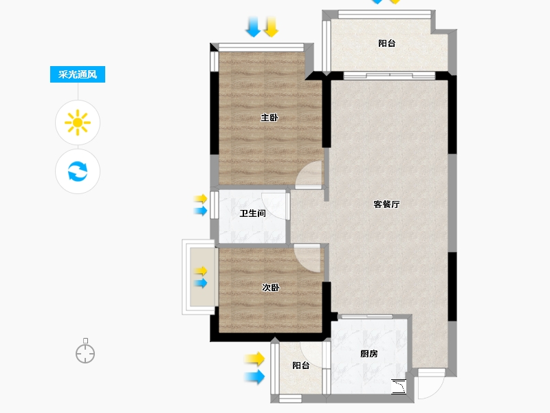 广西壮族自治区-防城港市-桂海高新未来城-63.69-户型库-采光通风