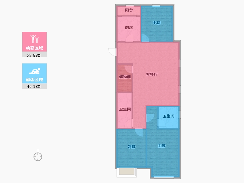 天津-天津市-雍景豪庭-93.17-户型库-动静分区