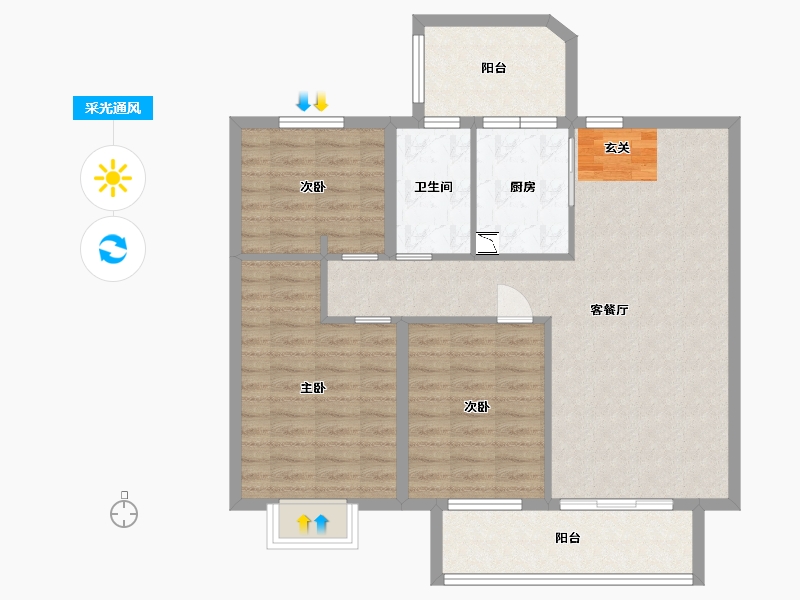 江苏省-扬州市-艺树院-95.21-户型库-采光通风