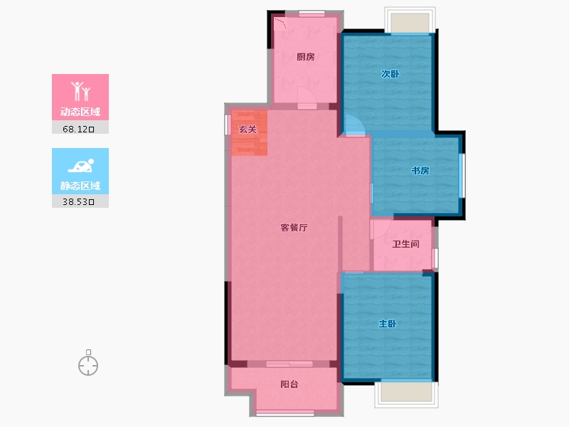 江苏省-扬州市-星地雅苑-96.00-户型库-动静分区