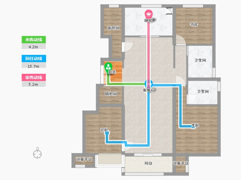 河北省-石家庄市-万科正定文化村-104.55-户型库-动静线