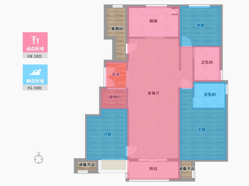 河北省-石家庄市-万科正定文化村-104.55-户型库-动静分区