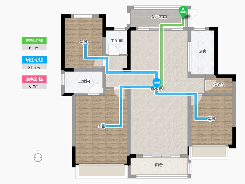 河南省-郑州市-轩辕湖壹号-110.54-户型库-动静线