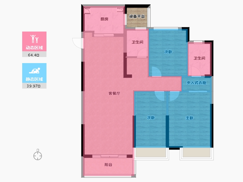 浙江省-台州市-海伦堡 雍璟府-96.28-户型库-动静分区