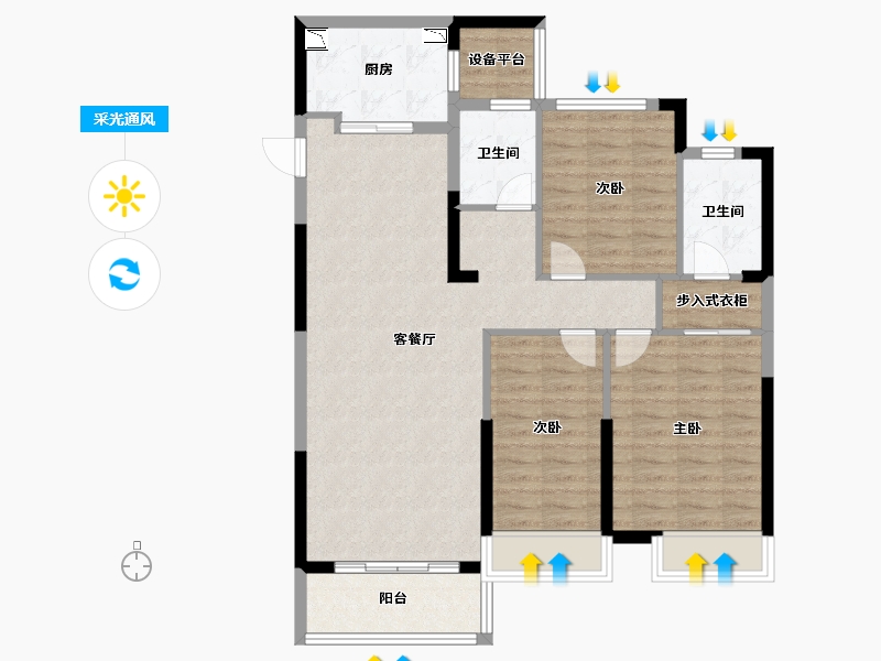 浙江省-台州市-海伦堡 雍璟府-96.28-户型库-采光通风