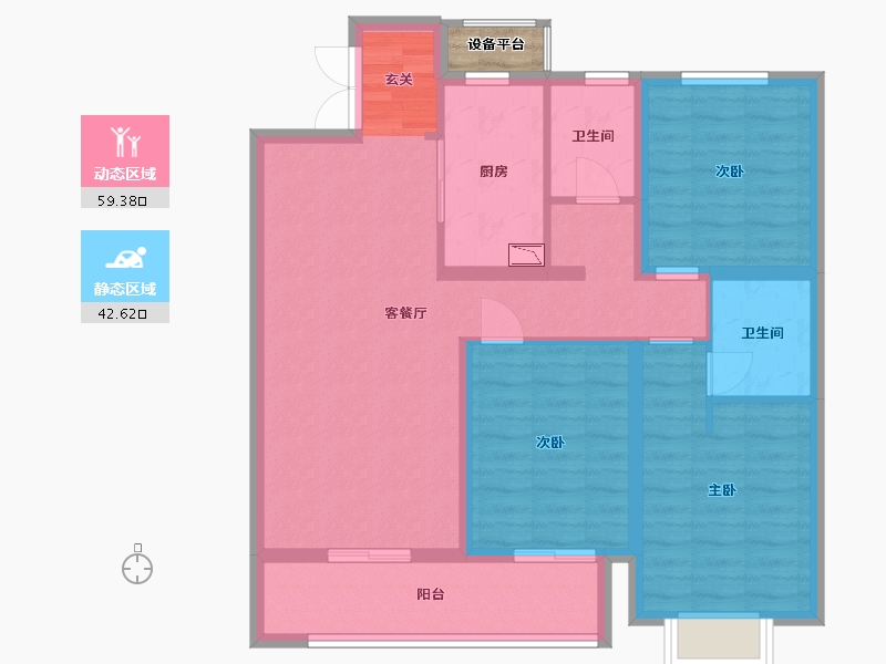 河北省-石家庄市-嘉实・万科公园都会-92.10-户型库-动静分区