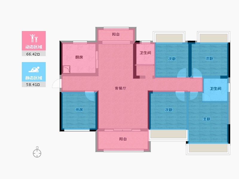 湖南省-长沙市-浏阳碧桂园-110.73-户型库-动静分区