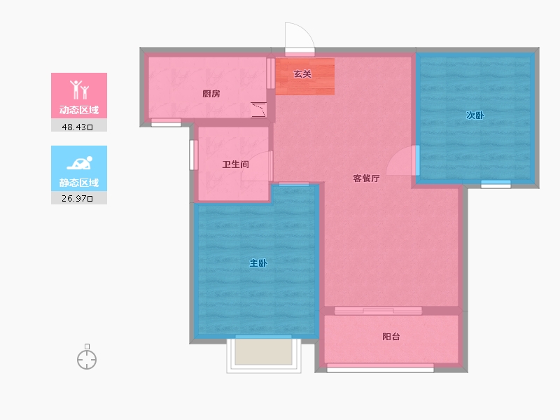 河北省-石家庄市-润江正定壹�院-67.20-户型库-动静分区