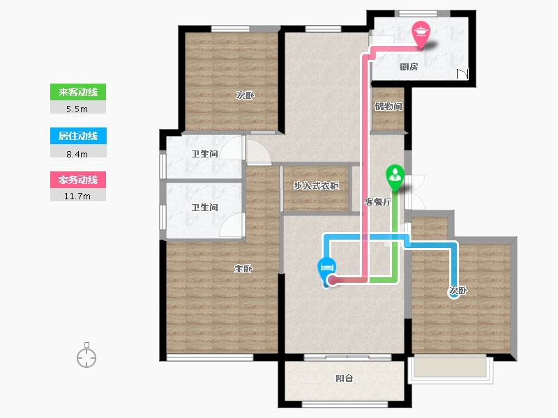 河北省-石家庄市-保利・拉菲公馆【衡水】-126.30-户型库-动静线