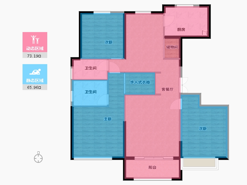 河北省-石家庄市-保利・拉菲公馆【衡水】-126.30-户型库-动静分区