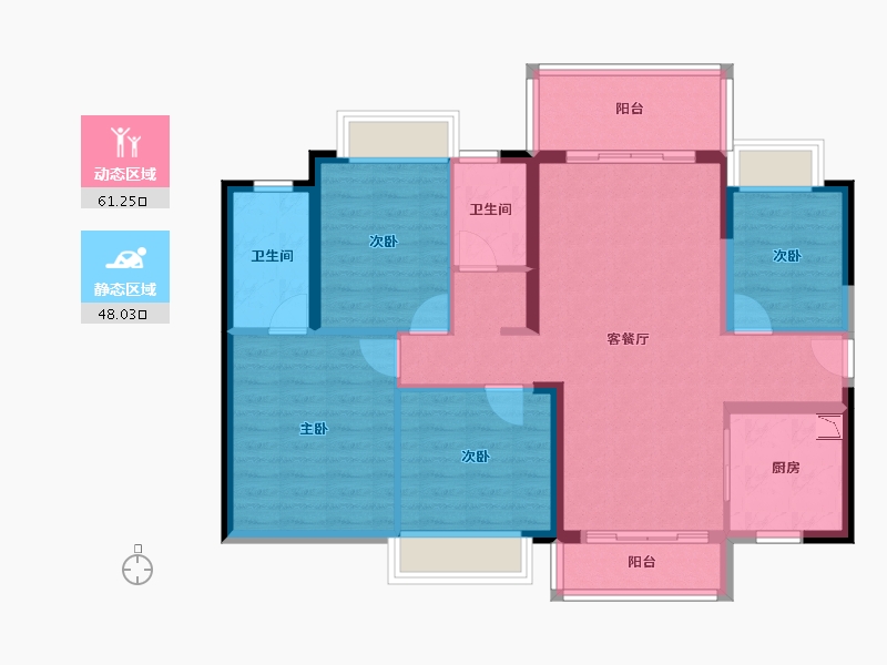 广东省-东莞市-公园壹号-97.65-户型库-动静分区