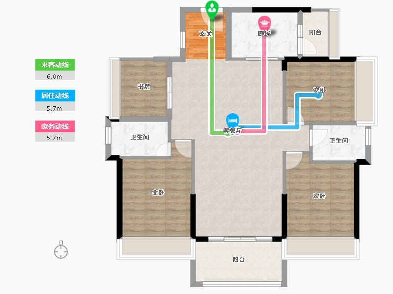 广东省-惠州市-祥兴江畔花园-108.61-户型库-动静线