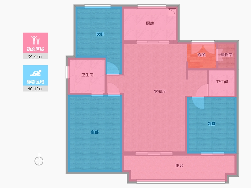 河北省-石家庄市-万科翡翠书院-98.69-户型库-动静分区