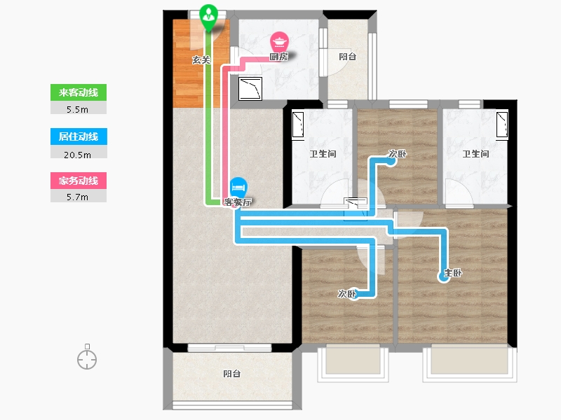 广东省-惠州市-保利和悦华锦-74.43-户型库-动静线