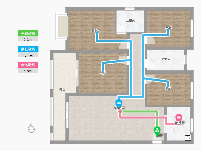 浙江省-绍兴市-城沿小区-109.06-户型库-动静线